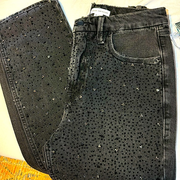 Good American Black Diamond Dusted Jeans 6/28 - Picture 1 of 6